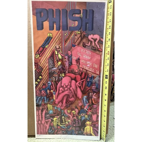 24” X 12” Phish 2016 Poster Print Signed Alex Jenkins L.E. #671/850 NM! San Fran